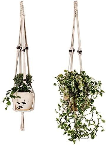 Green Roots Macrame Cotton Rope Plant Hanger Hanging Planter Flower