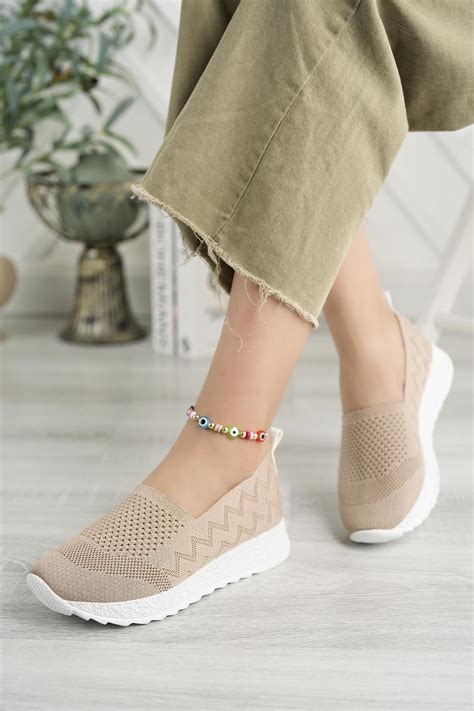 Nesil Shoes Aky 055 Nude Triko Yazlık Kadın Ayakkabı Fiyatı Yorumları Trendyol