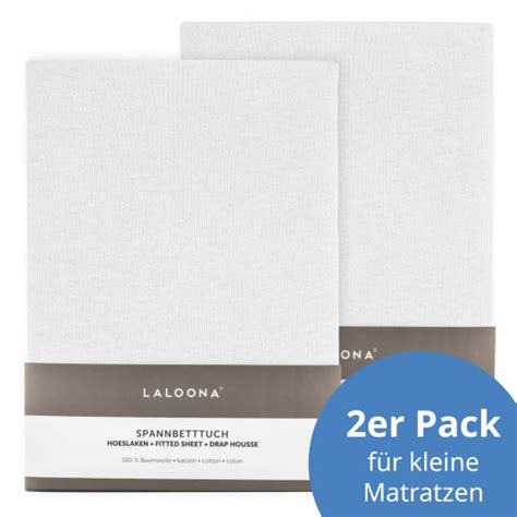 Laloona Spannbetttuch Er Pack F R Kleine Matratzen X Cm Wei