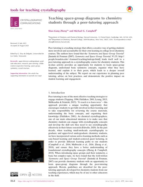 (PDF) Teaching space-group diagrams to chemistry students through a ...