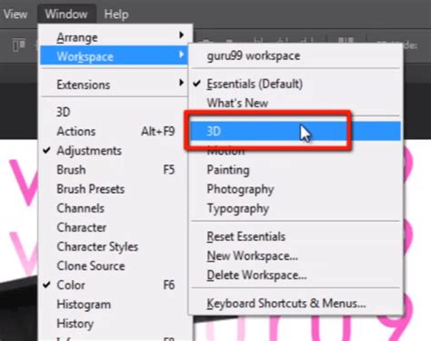 How To Use Workspace In Photoshop Cc