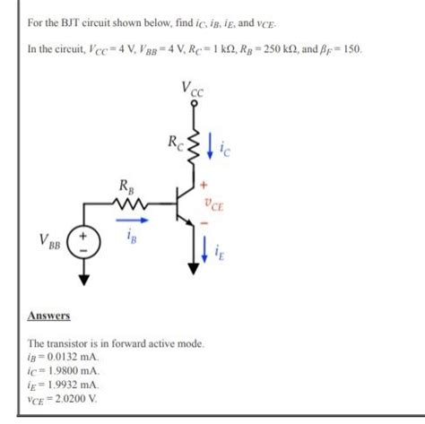 Solved For The BJT Circuit Shown Below Find IC IB IE And Chegg