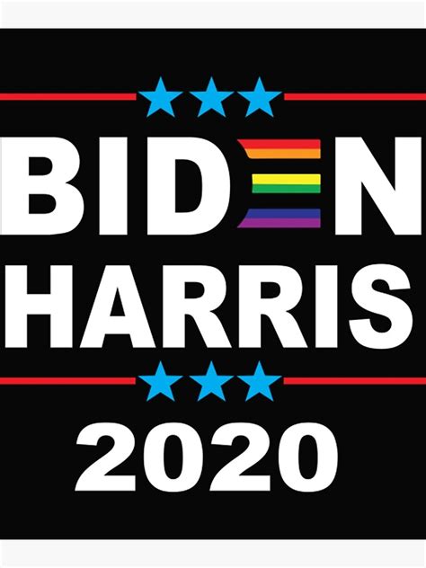Joe Biden Kamala Harris Rainbow Gay Pride LGBT Election Poster By TimothyRowley Redbubble