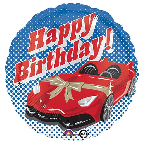 18 In Anagram Happy Birthday Sports Car Foil Balloon 33330