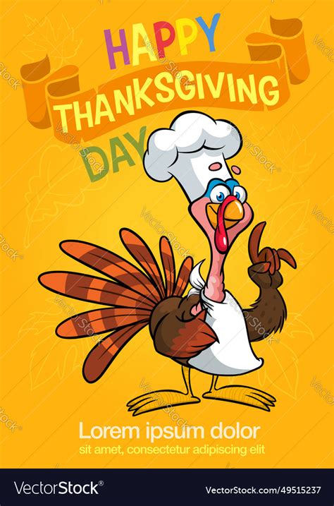 Cartoon happy cute thanksgiving turkey bird Vector Image