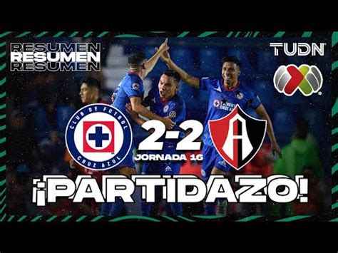 Cruz Azul vs Atlas 2 2 ver goles resumen y vídeo de partido por