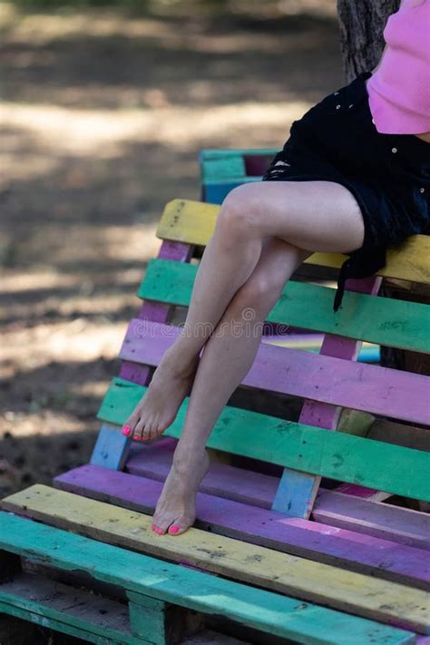 Short Skirt Blonde Beautiful Legs Stock Photos Free Royalty