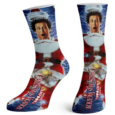 Christmas Vacation Movie Poster Sublimated Crew Socks Retrofestiveca