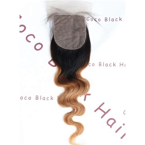 Ombre Brazilian Virgin Hair B Root Dark Honey Blonde Virgin Human Hair Bundles With Silk