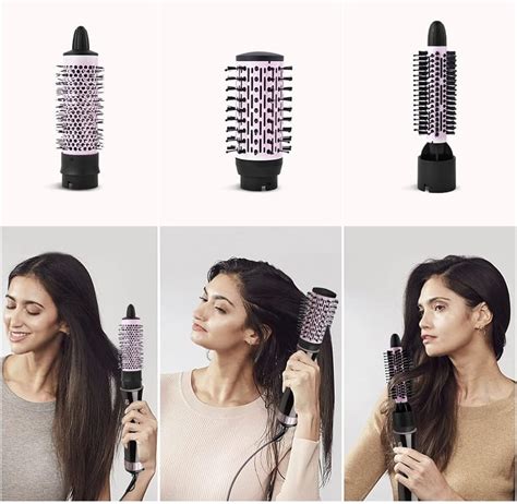 Head Replaceable Hot Cold Air Brush Electric Hair Dryer Comb Straightener One Step Curly