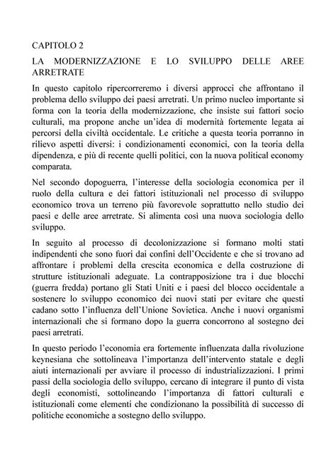 Economia Riassunto Del Secondo Capitolo Di Trigilia Sociologia