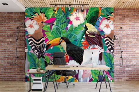 Wall Mural Birds Of Paradise Grafix Wall Art