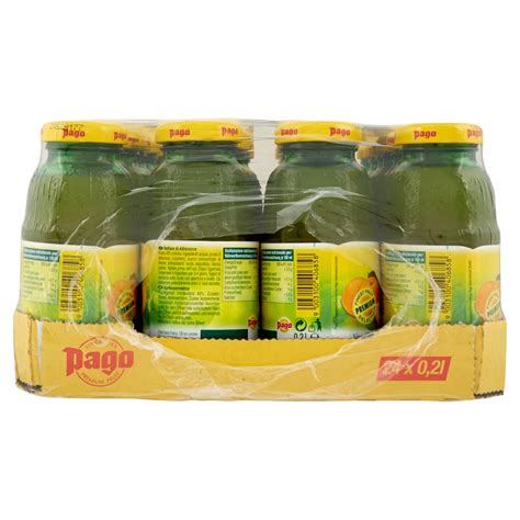Pago Succo Di Frutta Albicocca Nettare Bottiglia Vetro Monodose 20 Cl