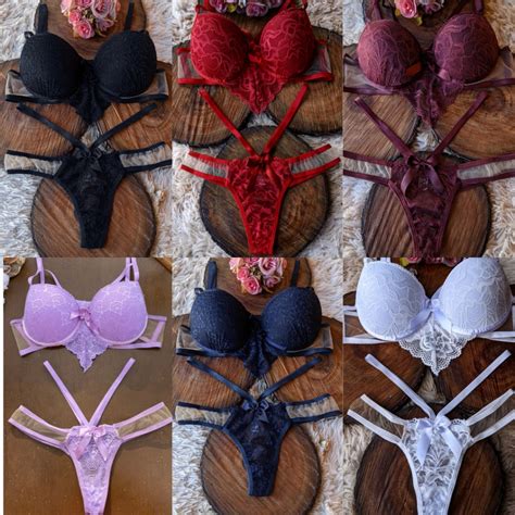 Kit Lingerie Sensual Conjunto Calcinha Fio Dental Suti Bojo Conjuntos Lingeries