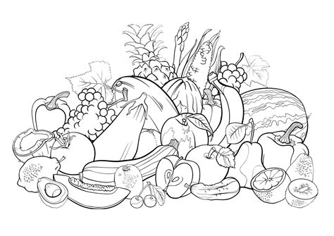 Fruit salad - Flowers Adult Coloring Pages