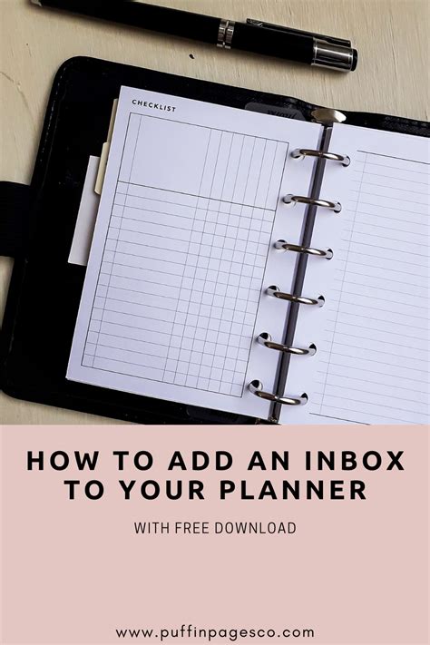 An Open Planner And Pen With The Title How To Add An Inbox To Your Planner