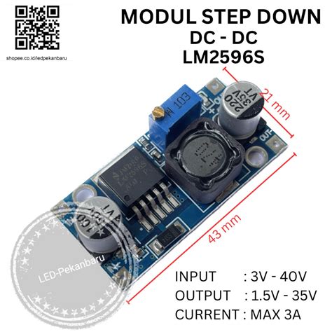 Jual MODUL STEP DOWN LM2596 DC-DC ADJUSTABLE PENURUN TEGANGAN LM-2596
