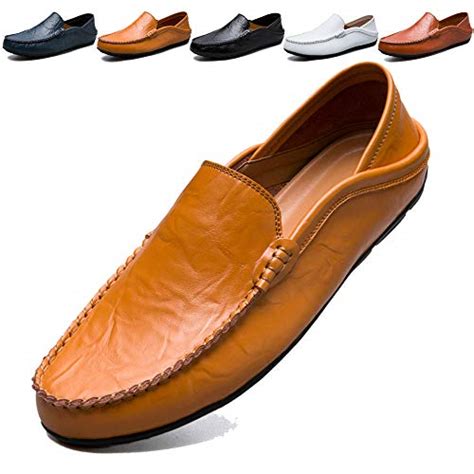 MCICI Mocasines de piel auténtica para hombre zapatos de conduc