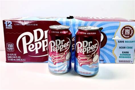 2 12oz Cans Of Dr Pepper Creamy Coconut 2024 Limited Edition Ebay