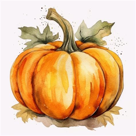 Acuarela Calabaza De Halloween Clipart Foto Premium