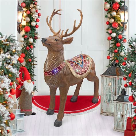 Design Toscano Santa's North Pole Illuminated Reindeer Statue | Wayfair