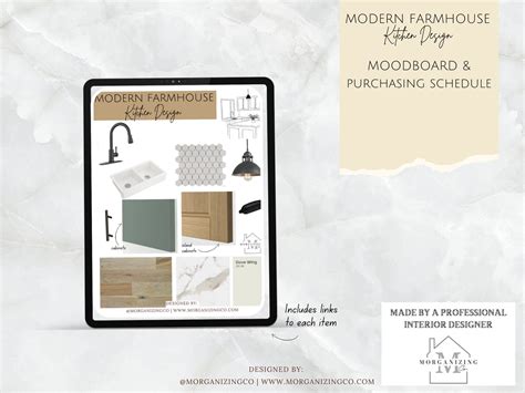 Modern Farmhouse Kitchen Design Mood Board Template Mood Board Design Mood Board Interior