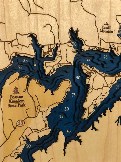 Possum Kingdom Lake Map, Custom Wood Map, Custom Lake Art, 3D Wall Art