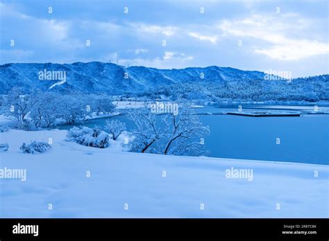 Snowy Lake Yogo Stock Photo - Alamy