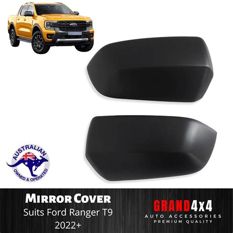 Side Mirror Cover Matte Black To Suit Ford Ranger T9 2022 Ute 4x4 4wd