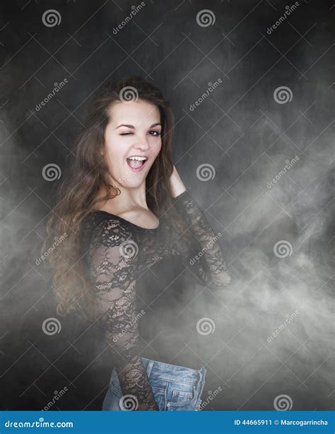 Girl Wink Stock Image Image Of Caucasian Person Concept 44665911