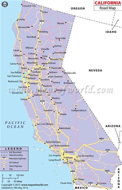 California Road Map, California Highway Map