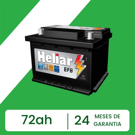 Heliar 72Ah HFB72PD EFB Livre de Manutenção 24 Meses de Garantia