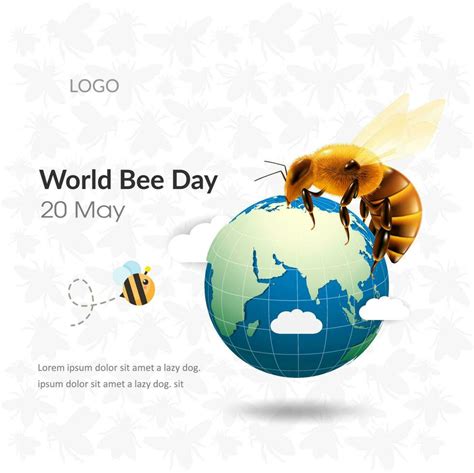 World Bee Day At 20 May Poster And Post Design For Raise Awareness Of