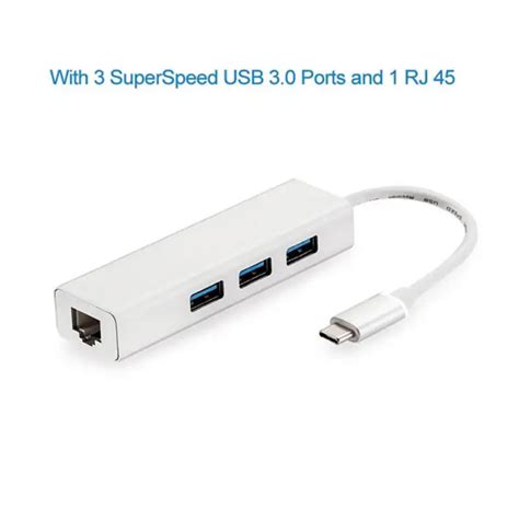Type C to Ethernet Adapter with Type C USB 3.0 RJ45 Network Card Lan ...