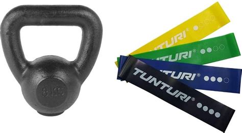 Tunturi Fitness Set Kettlebell Kg Weerstandsbanden Stuks Bol