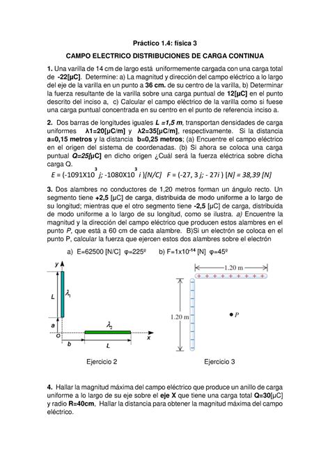 Tarea Distrib Continuas Ej Pr Ctico F Sica Campo Electrico