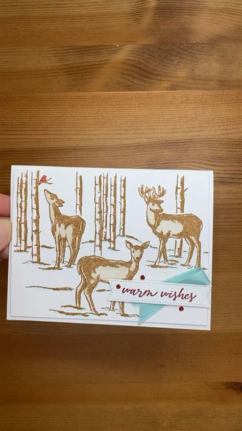 Stampin Up Graceful Deer Warm Wishes Christmas Card Handmade Cards