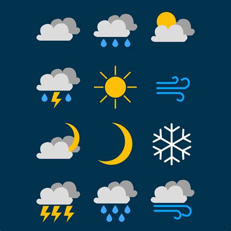 Weather Icon Set Vector Art, Icons, and Graphics for Free Download