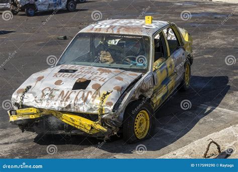 Wrecked Car After Demolition Derby Editorial Image Image Of