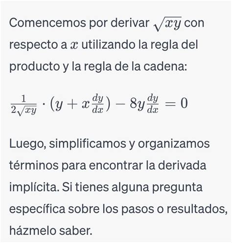 Calcule La Derivada Impl Cita De La Siguiente Funci N Funciones