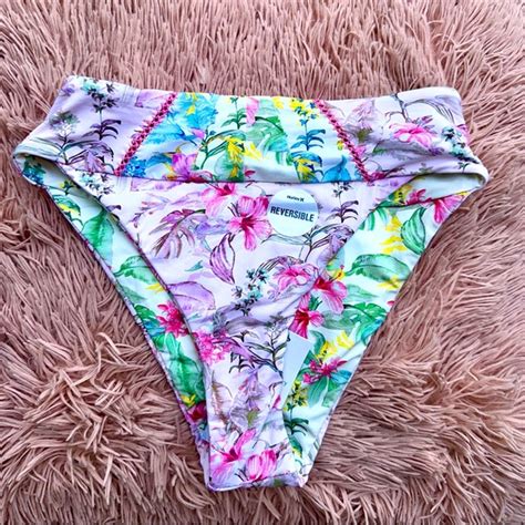 Hurley Swim Nwt Loveshackfancy X Hurley Hawaiian Hibiscus Cheeky Reversibile Bikini Poshmark