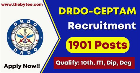 Drdo Ceptam Recruitment 2022 Apply Online For 1901 Sta And Technician Posts Free Job Portal