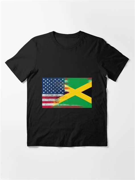 Jamaican American Half Jamaica Half America Flag T Shirt For Sale By Ozziwar Redbubble