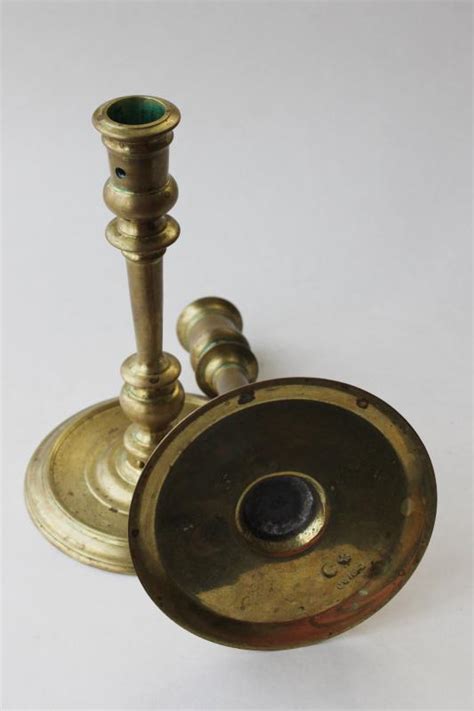 Heavy Solid Brass Candlesticks Williamsburg Restoration Virginia