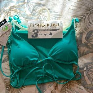 Tinibikini Swim New Tinibikini Swimwear Piece Set Bikini W Sheer Coverup Skirt Green L