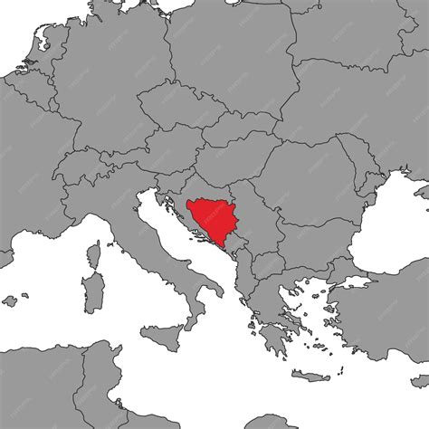 Premium Vector | Bosnia and herzegovina on world map vector illustration