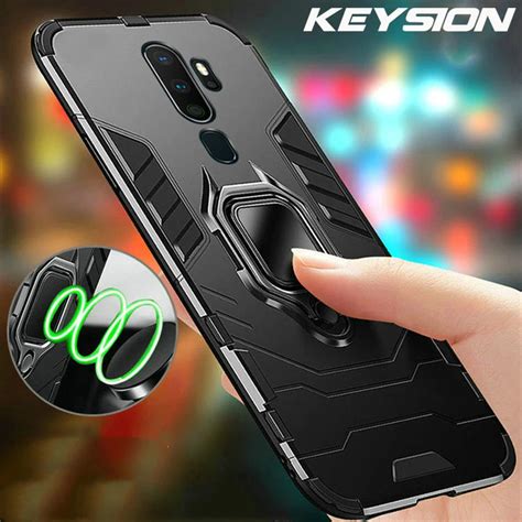 KEYSION Shockproof Armor Case For OPPO A9 2020 A11X Stand Holder Car