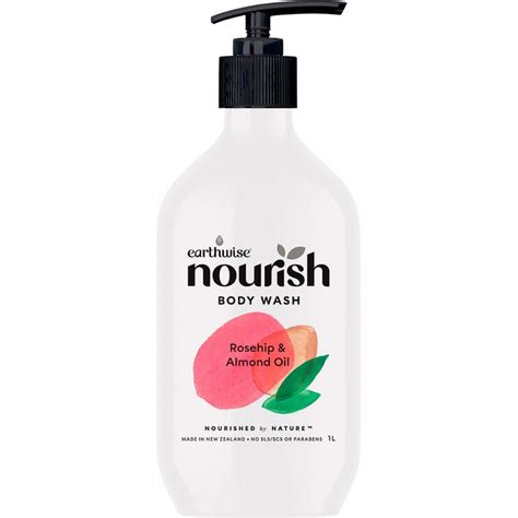 EARTHWISE NOURISH Body Wash Rosehip & Almond Oil - 1L — Australian ...