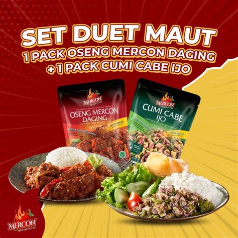 Set Duet Maut Oseng Mercon Daging Cumi Cabe Ijo Lazada Indonesia