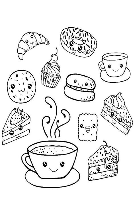 Desenho De Comidas Kawaii - Desenhos de Comidas Kawaii para Imprimir e Colorir